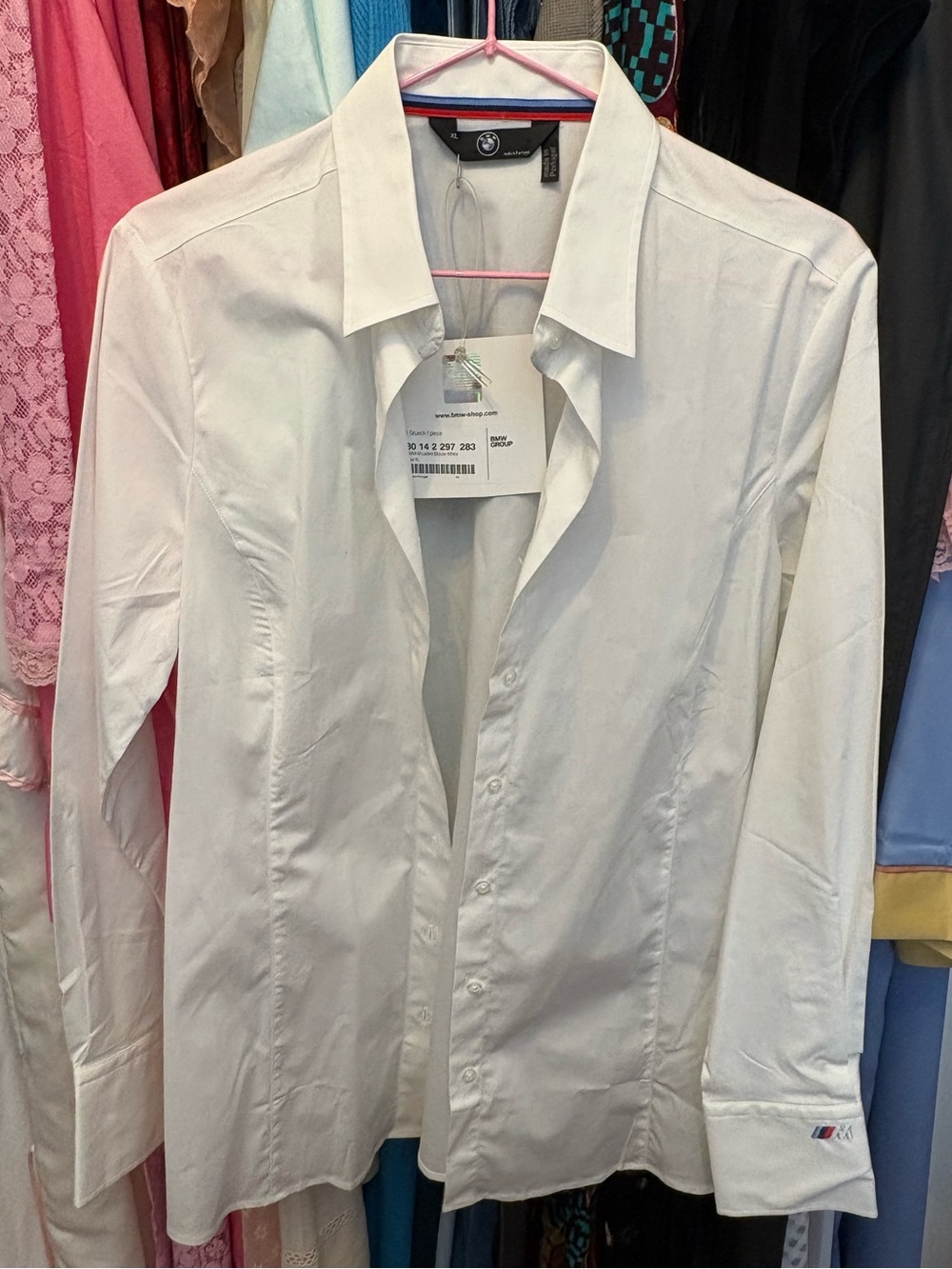 NWT BMW White Women’s Logo Collared Shirt